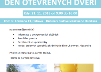 Den otevřených dveří Poradny sv. Alexandra a Targetu - Podporovaného zaměstnávání 2018