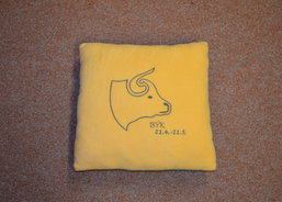 Polštář s výšivkou býk