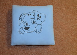 Polštář s výšivkou pejsek